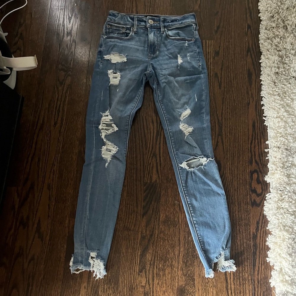 4) Express ankle mid rise skinny jeans size 0